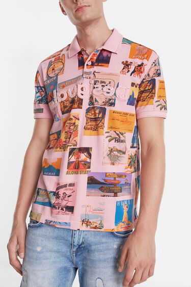 Polo shirt with Vintage post card | Desigual