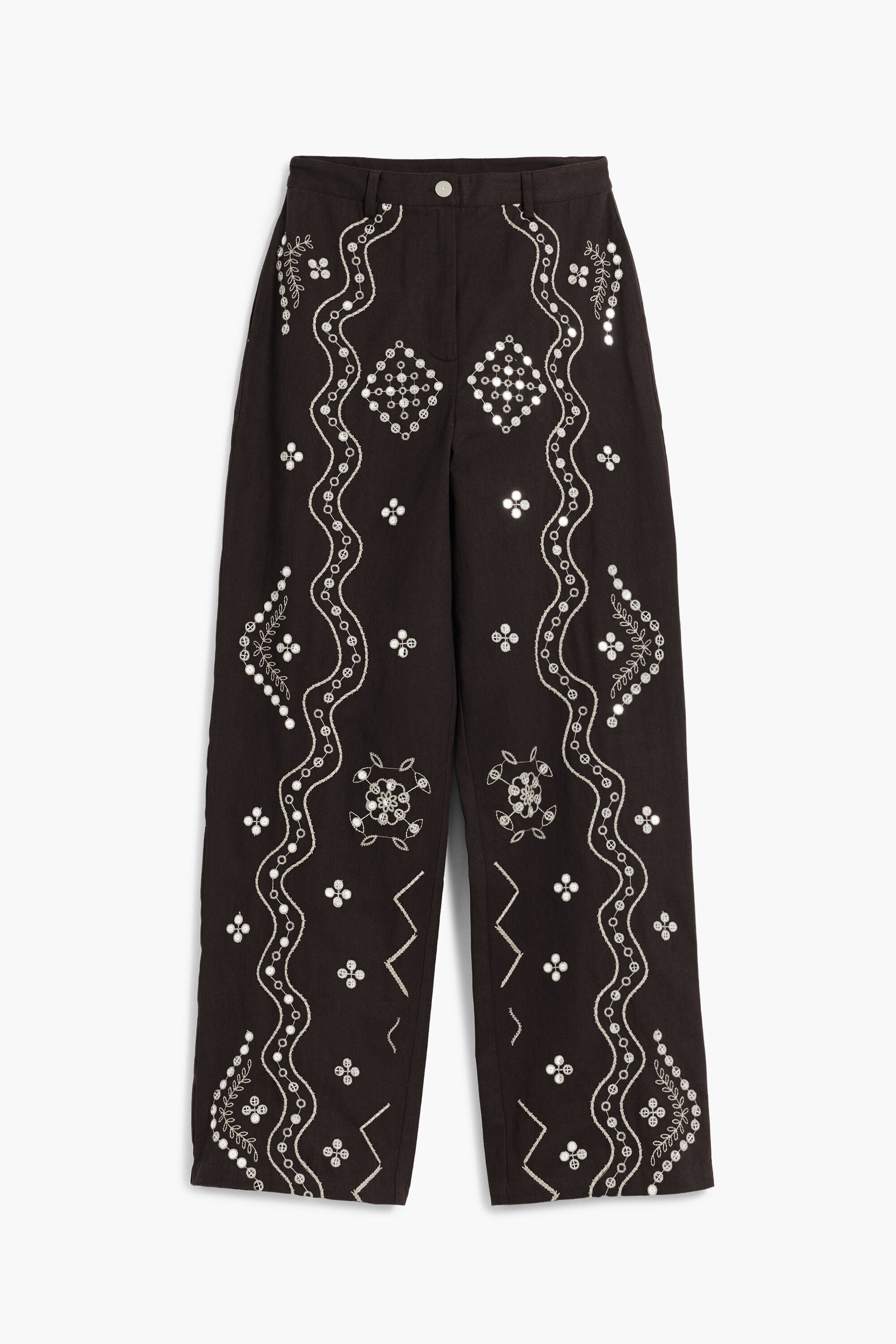 Desigual Women's Brown Mirror Long Pants, Cotton, Xs