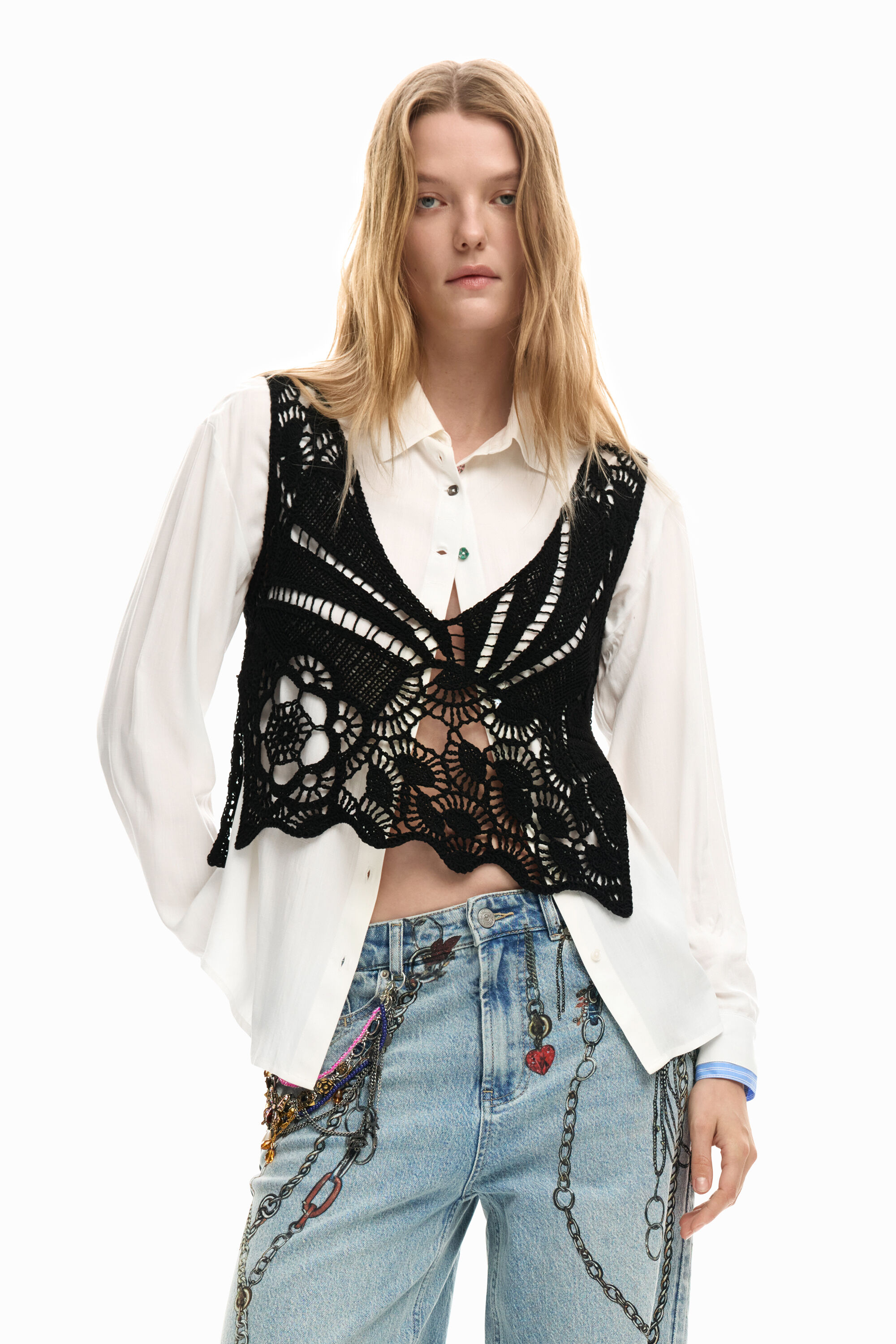Long-sleeve 2-in-1 shirt