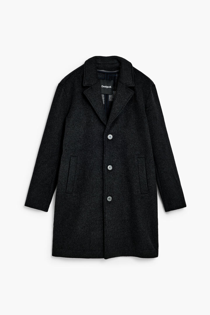buttoned wool coat