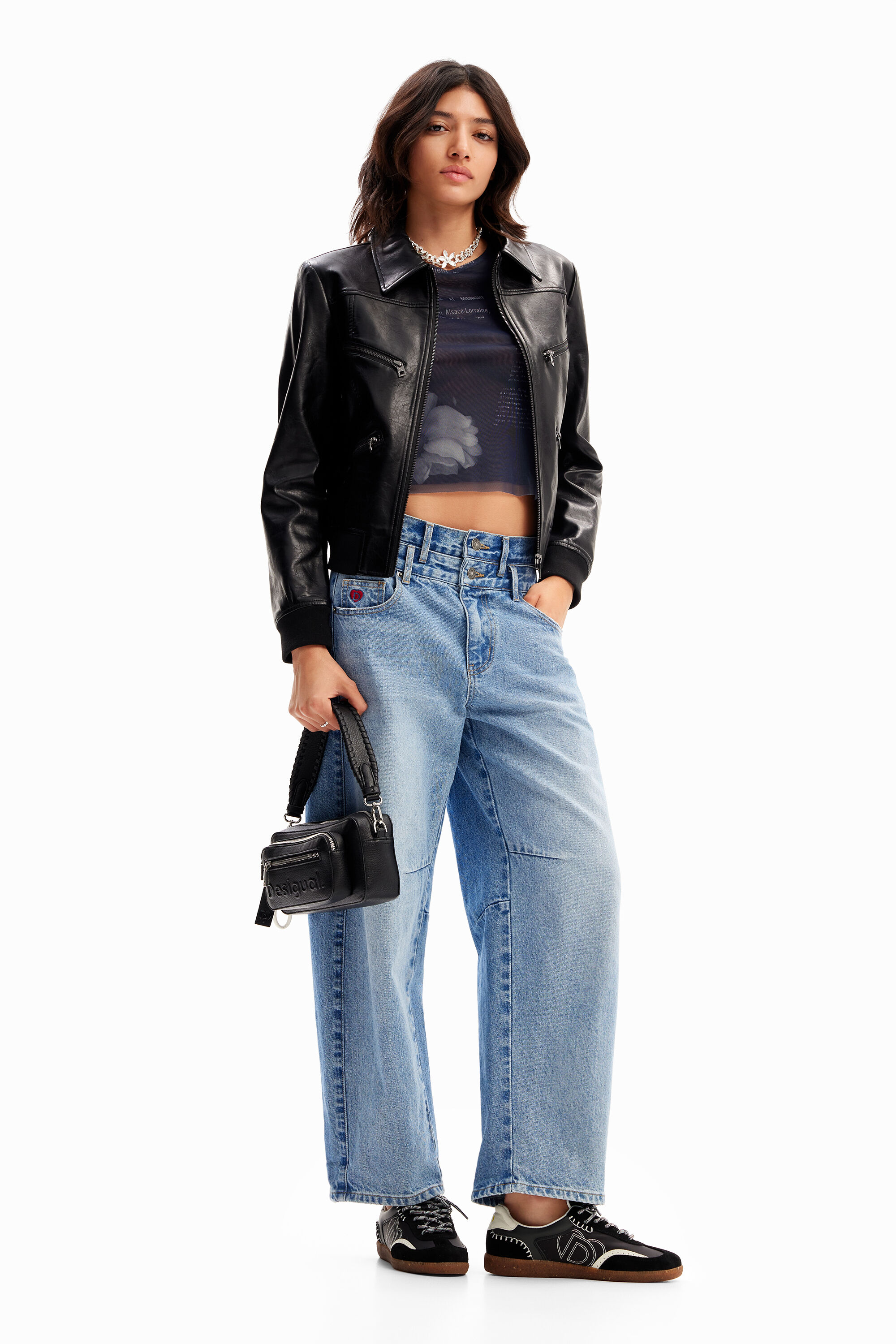 Desigual Double-waistband balloon jeans