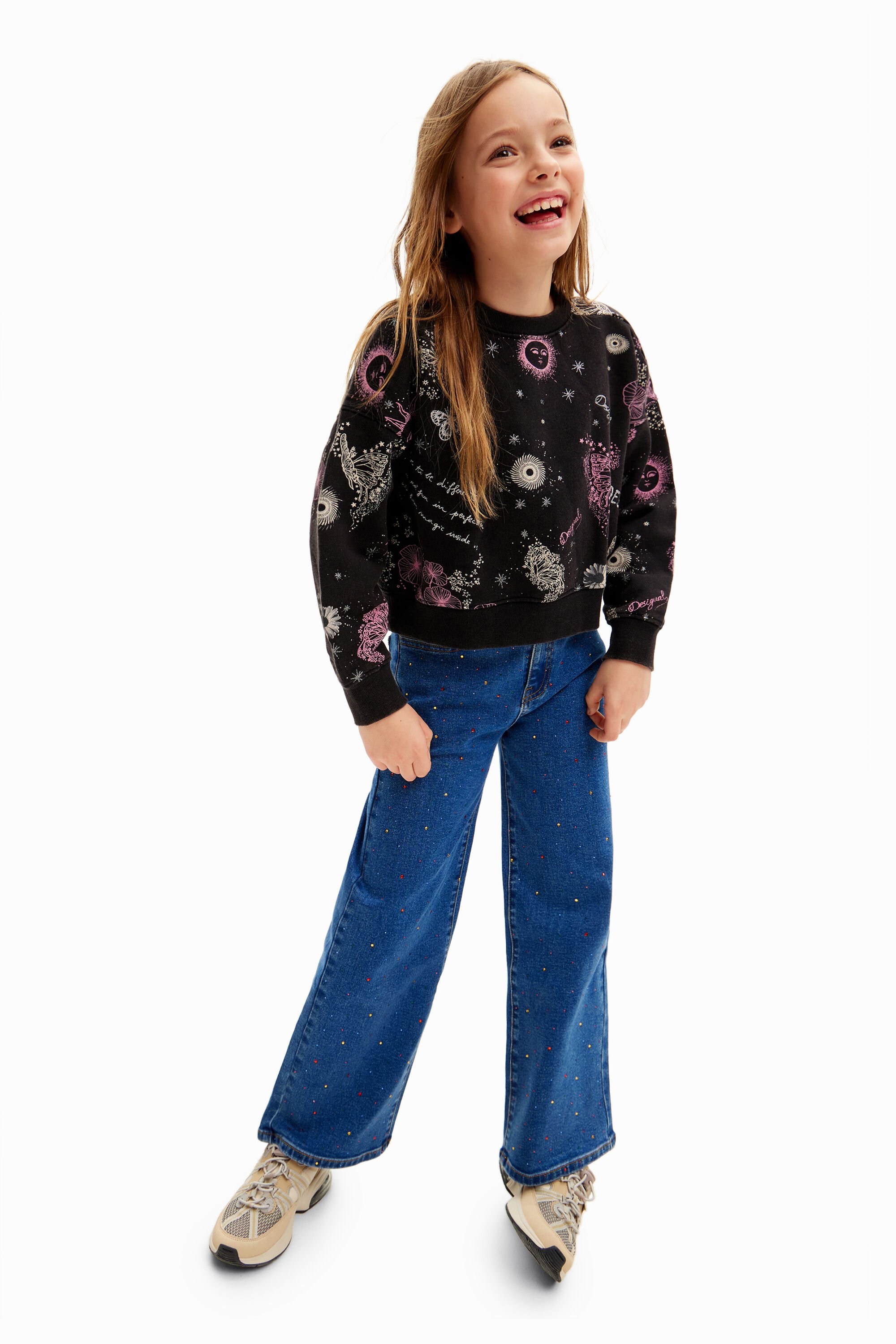 Felpa desigual ragazza on sale