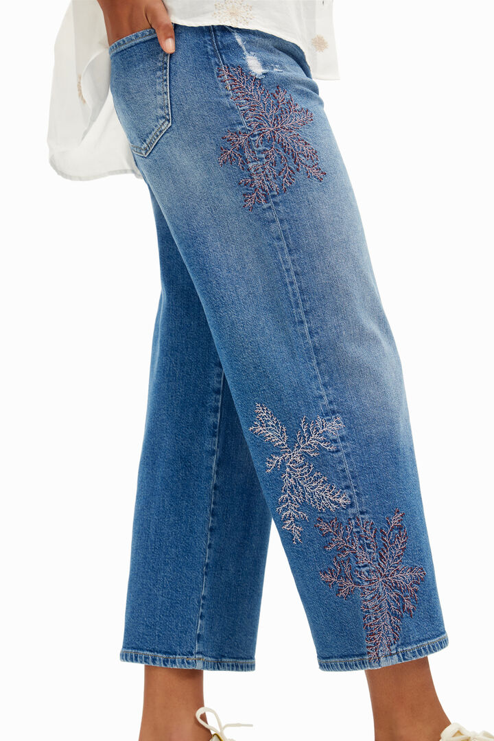 Pantalon en denim floral | Desigual