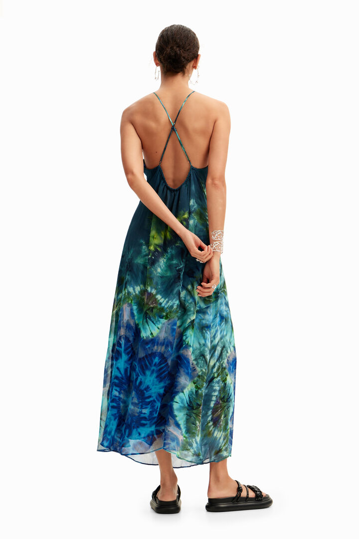 Long arty tie-dye dress | Desigual
