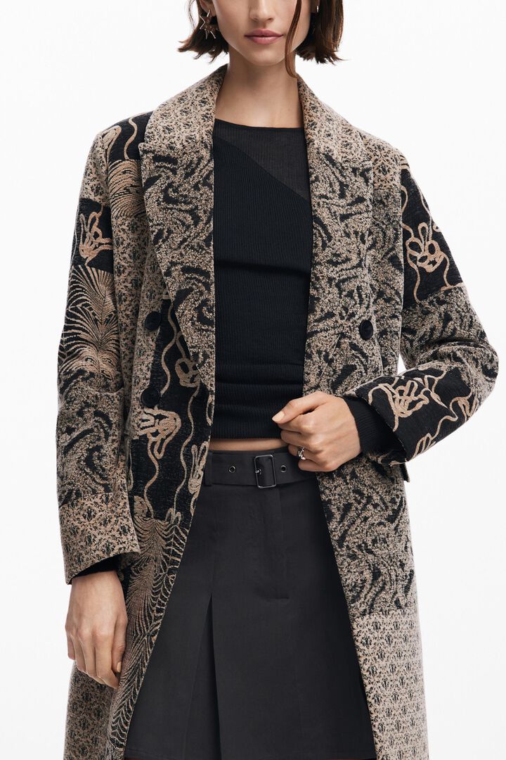 Manteau long patchwork