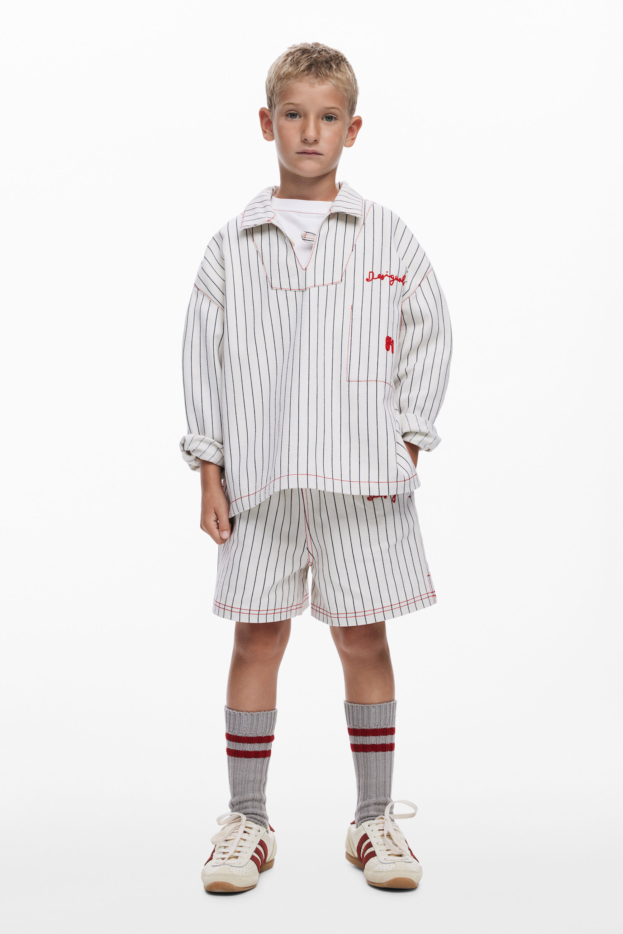 Striped shirt with embroidery 119$