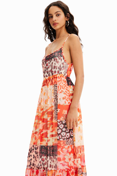 Long 2-in-1 patchwork dress | Desigual