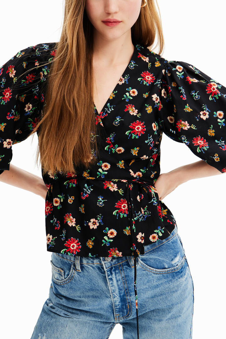 Blouse croisée fleurs | Desigual