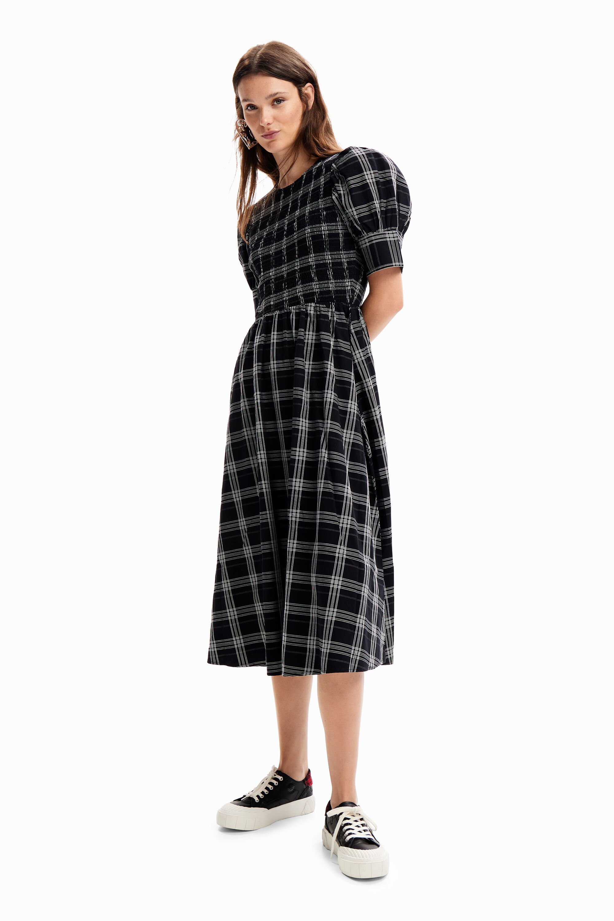Vestido cuadros desigual clearance