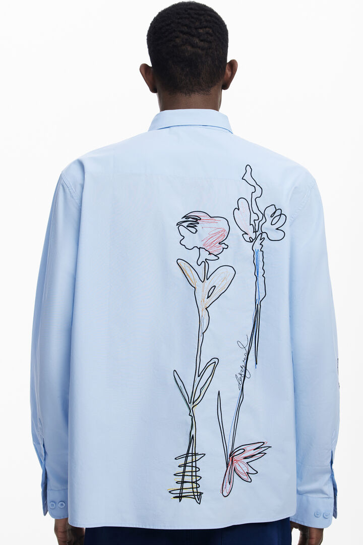Chemise à manches longues avec broderies | Desigual