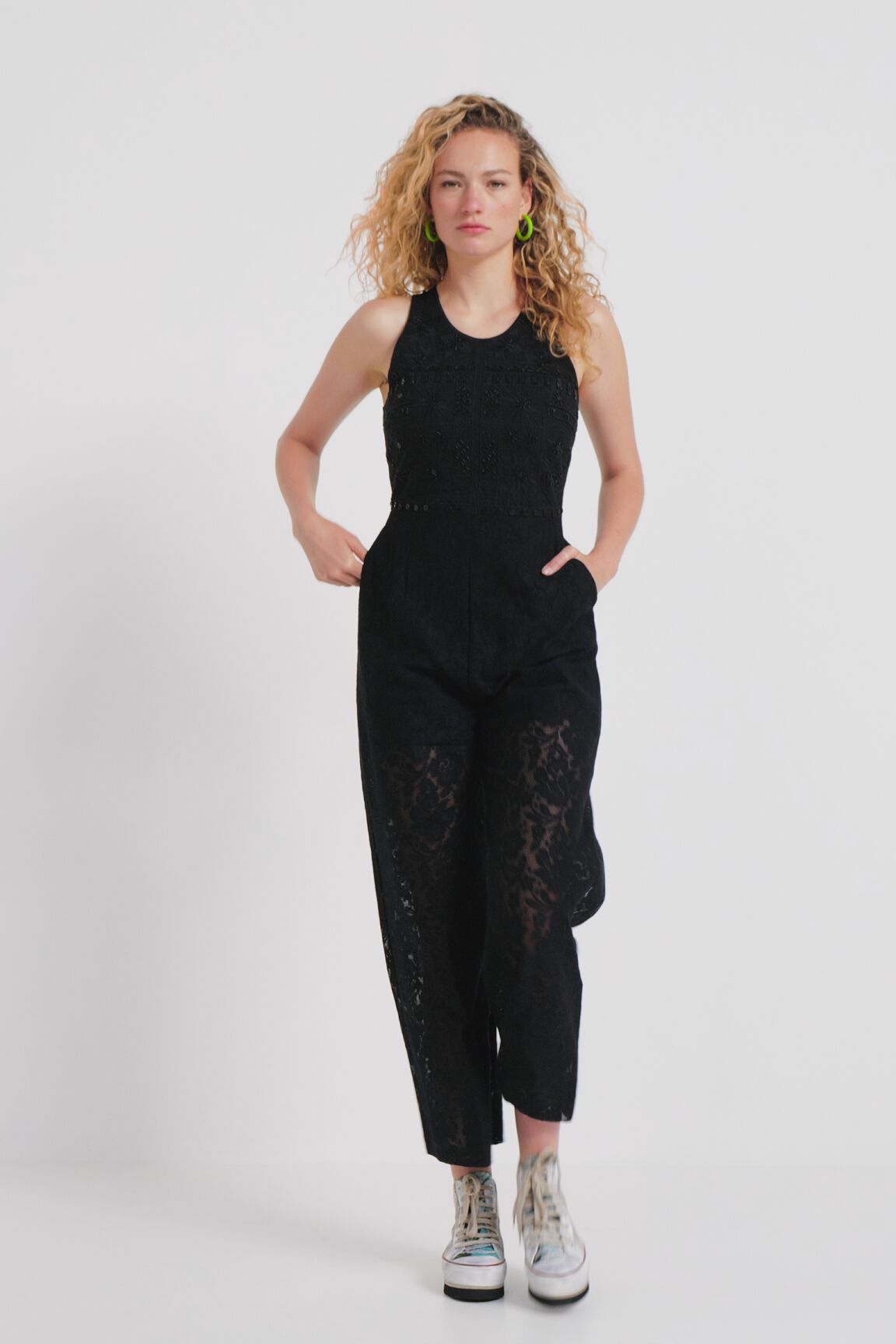 Lace jumpsuit with sheer sections Desigual