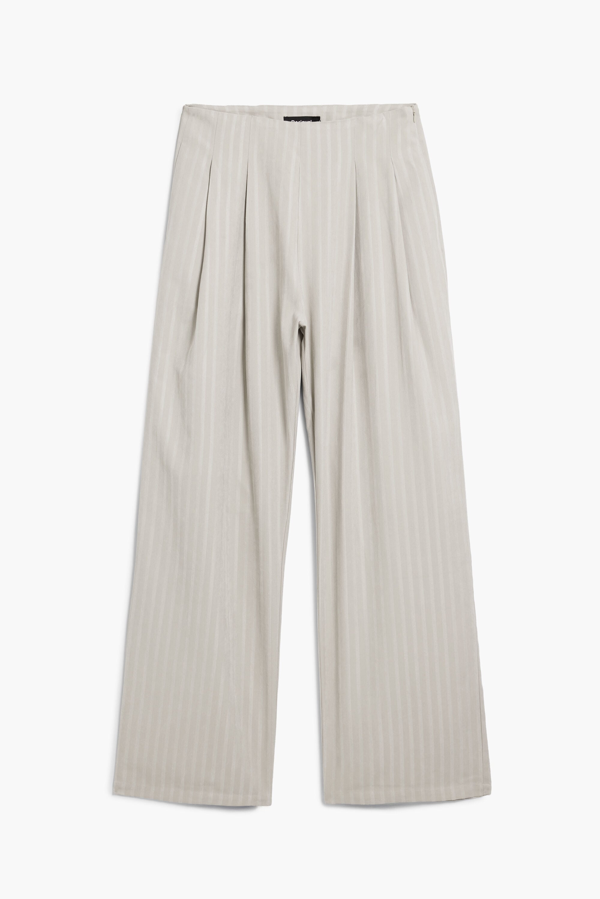 Desigual, Pantalón pinzas cinturilla, Poliester, Blanco
