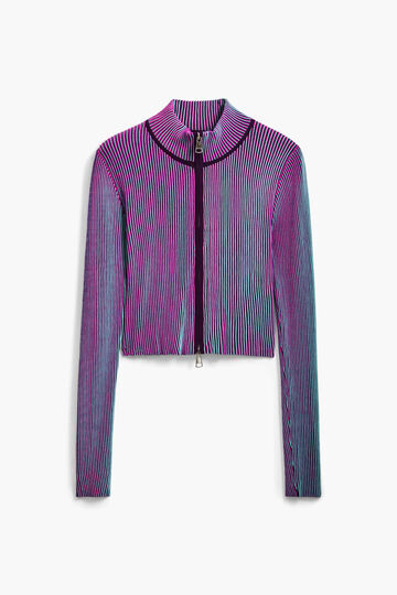 Vertical striped zipper cardigan | Desigual