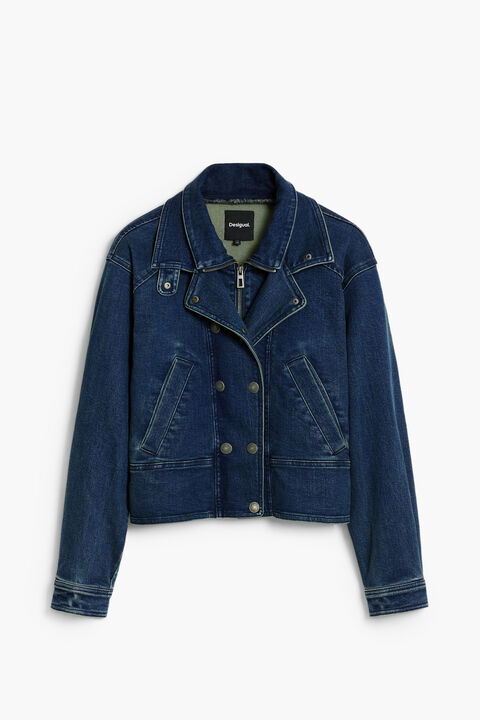 DOUBLE-COLLAR DENIM JACKET