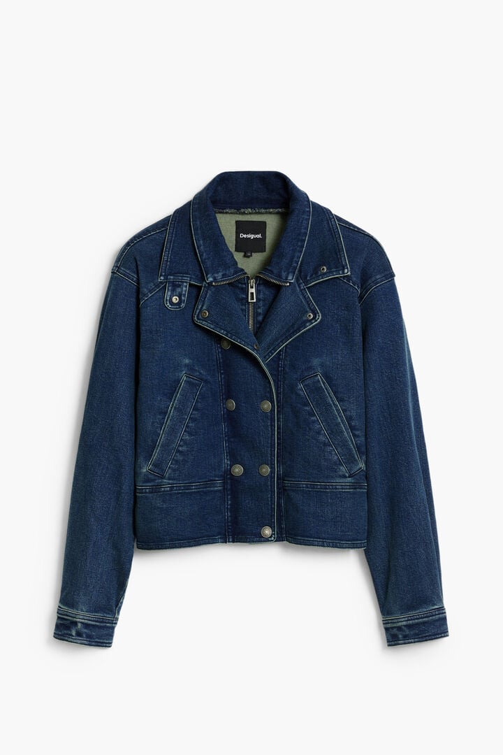 DOUBLE-COLLAR DENIM JACKET