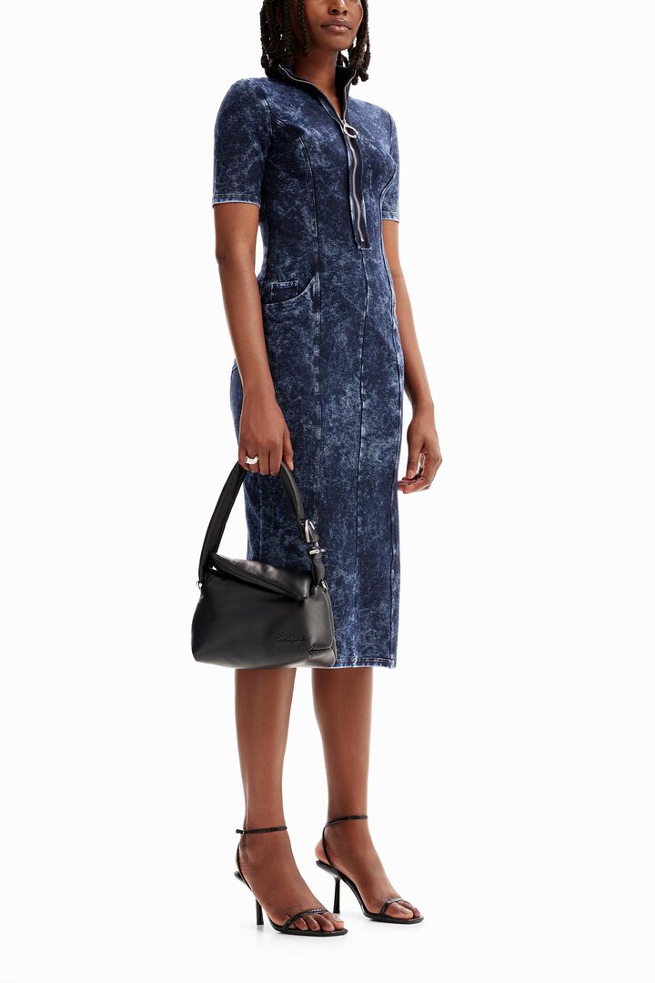 Vestido cremallera midi | Desigual
