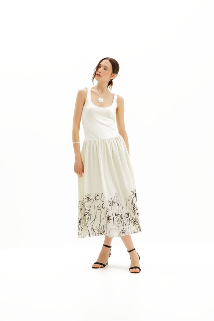 Floral flared midi dress | Desigual