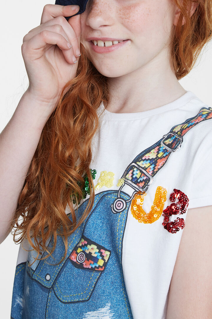 Camiseta trampantojo de peto vaquero | Desigual
