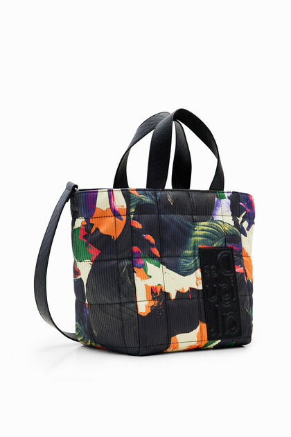Textured camo shopper bag