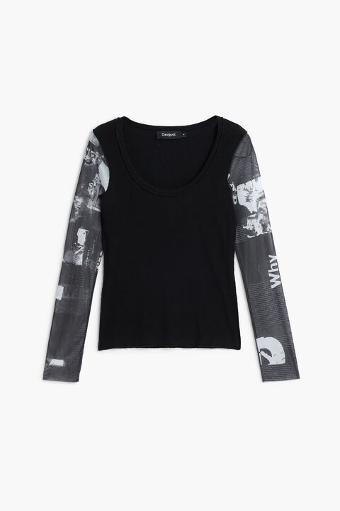 T-SHIRT MANCHES EN MOUSSELINE