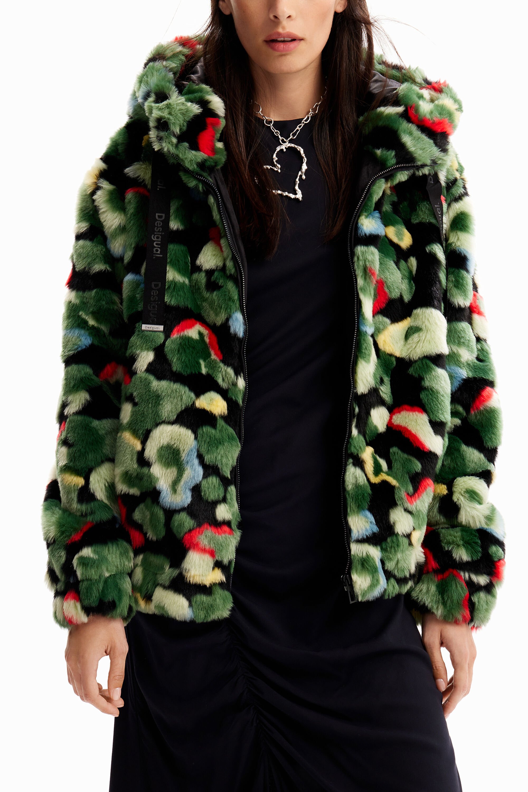 Camo fur jacket store