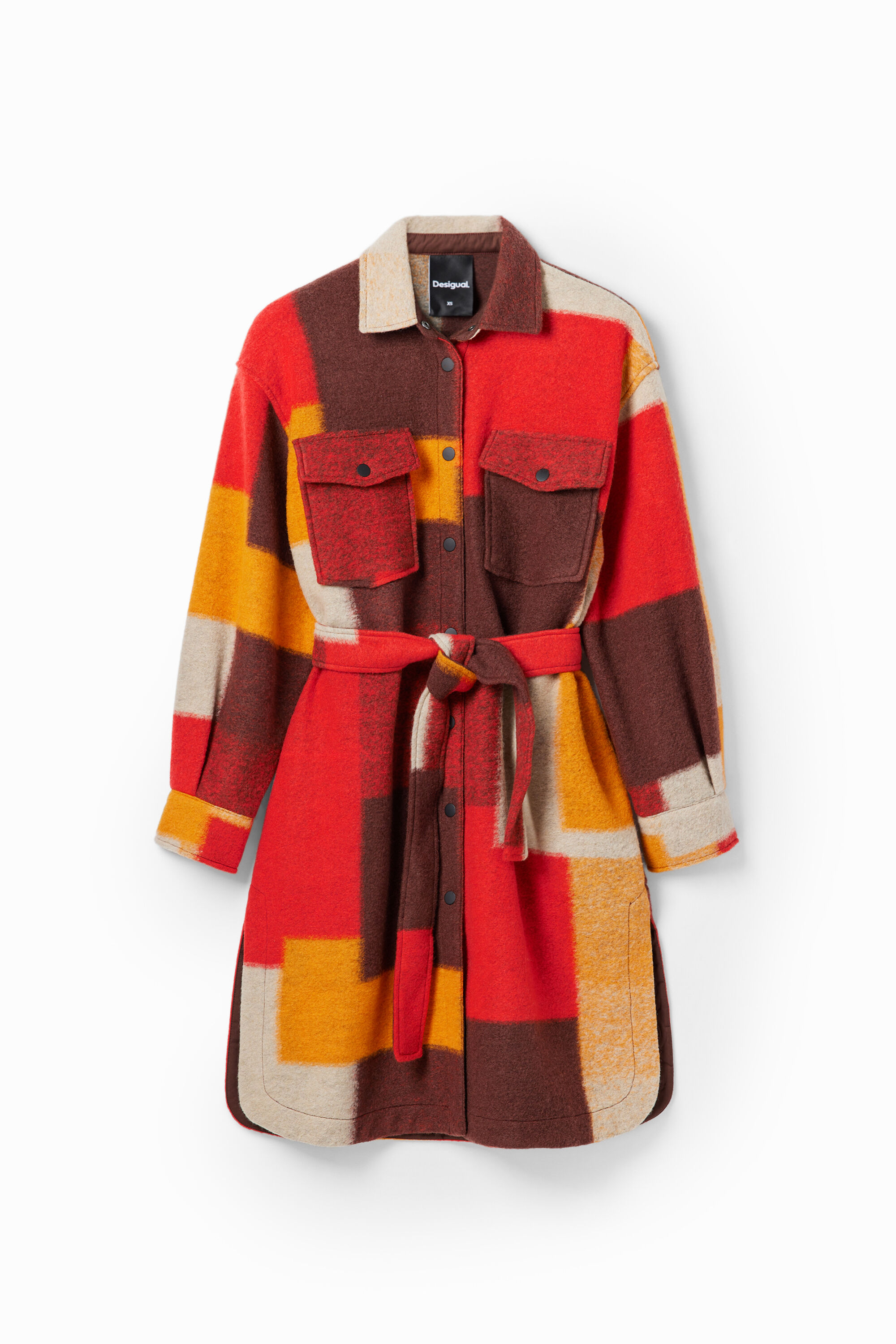 Checked overshirt coat
