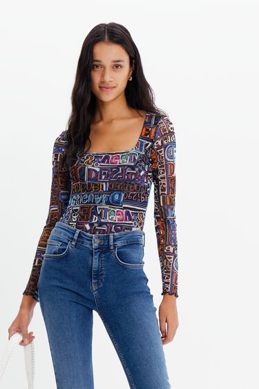 Tulle arty logo bodysuit | Desigual