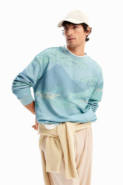 Japanese landscape sweatshirt