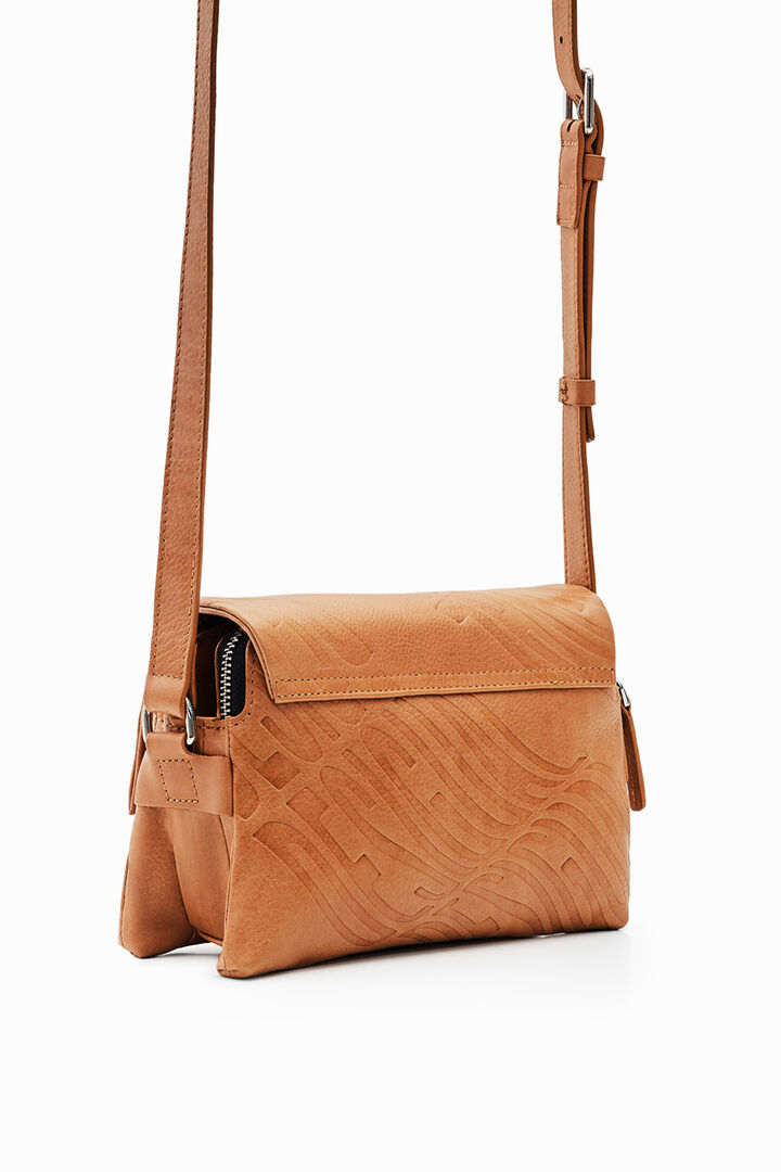 Small leather logo crossbody bag | Desigual