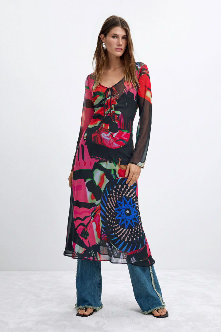 Printed Long-Sleeve Dress M. C. Lacroix
