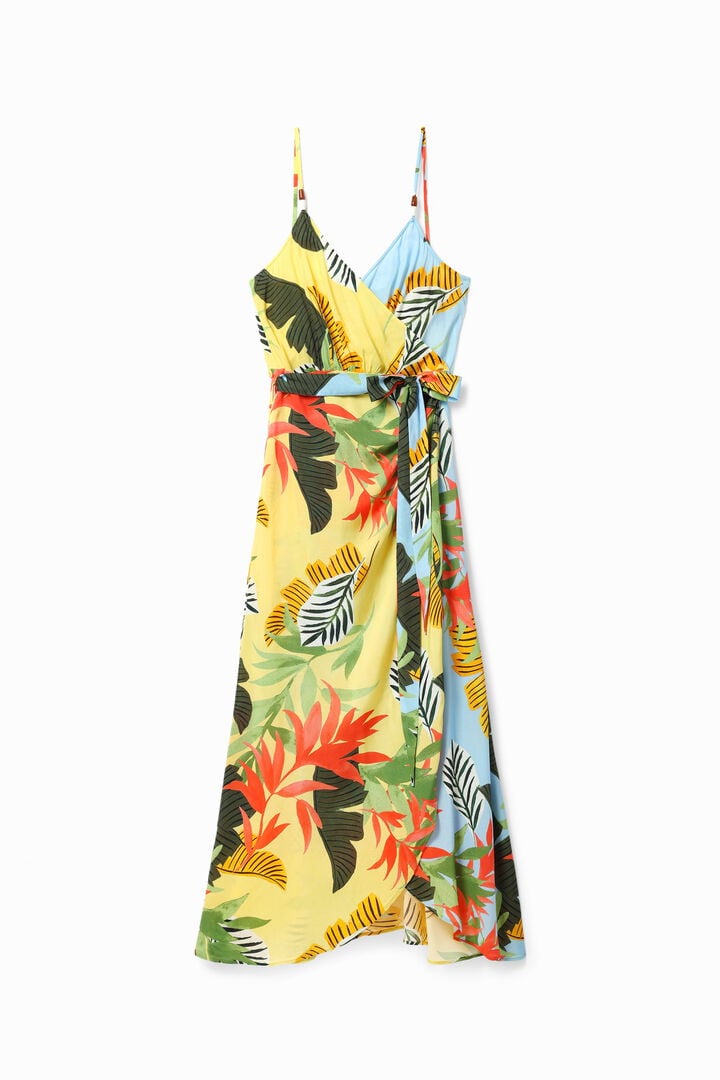 Vestido midi cruzado tropical | Desigual
