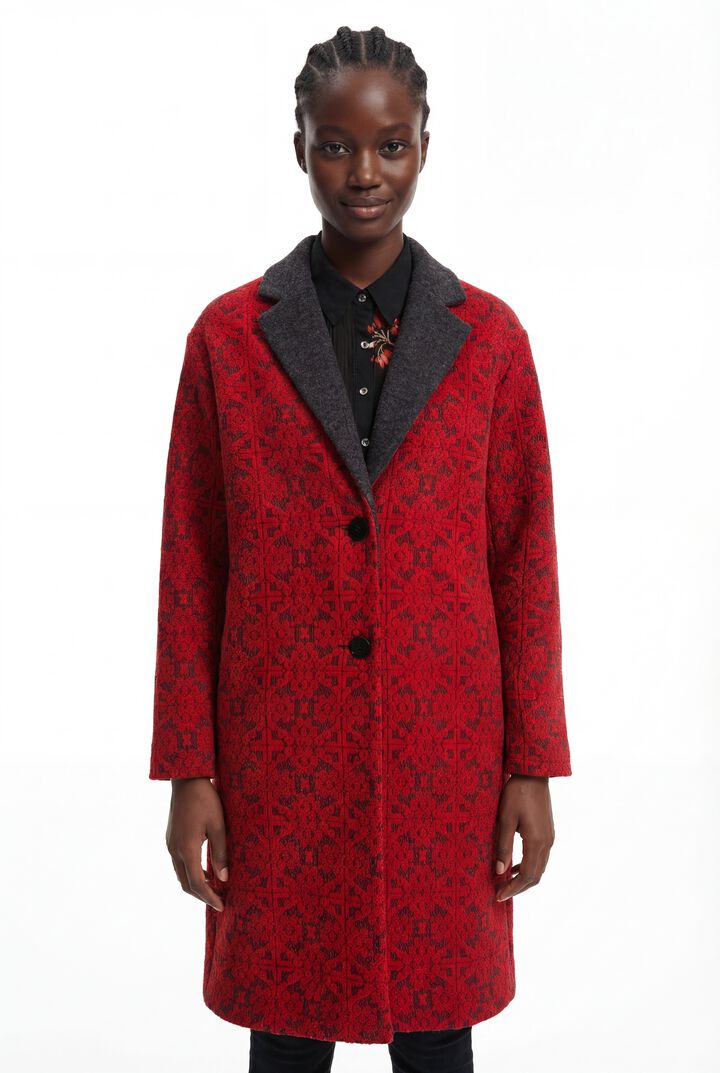 Manteau long tricot frises