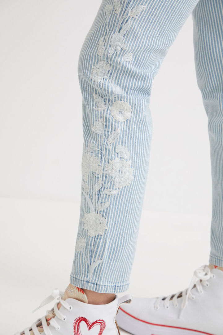 Striped skinny jeans | Desigual