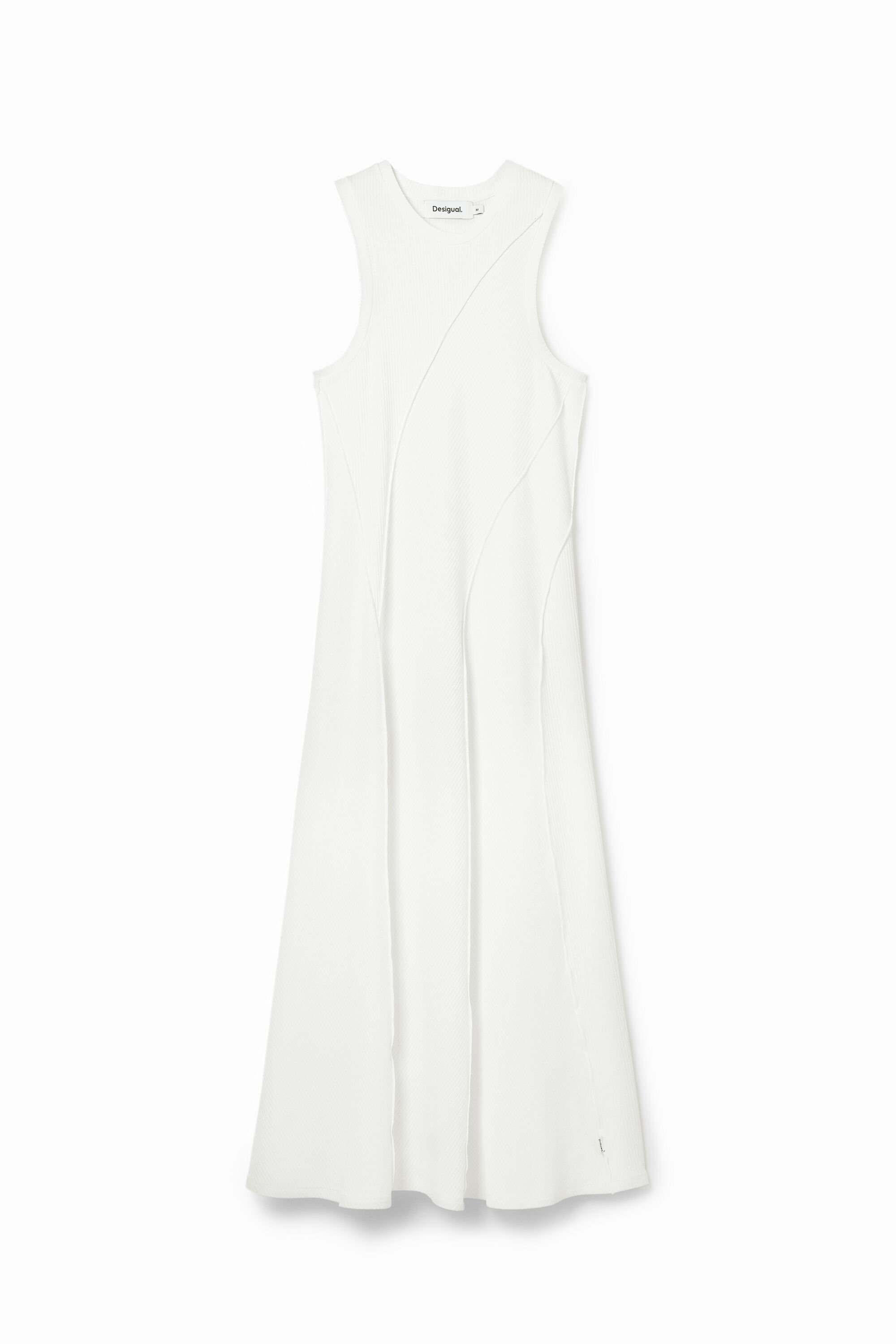 Ribbed patchwork midi dress