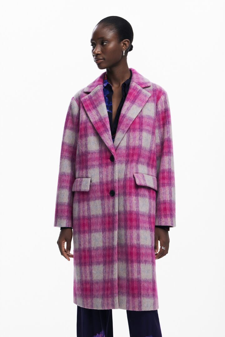 Manteau à carreaux rose | Desigual