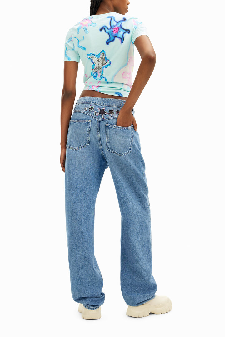 Pantalons denim amb detall d'estrelles Collina Strada | Desigual