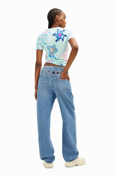 Spodnie jeansowe z gwiazdami Collina Strada | Desigual