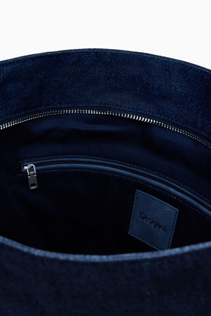 Borsa media in denim devoré | Desigual