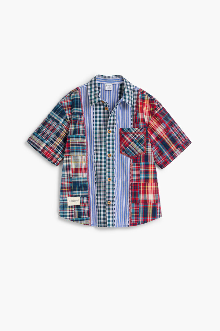 Patchwork checkered shirt