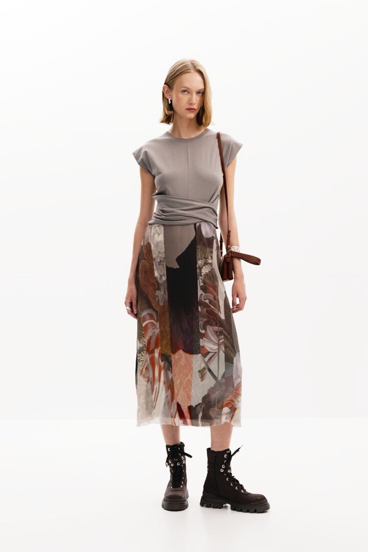 Vestido midi híbrido flores | Desigual