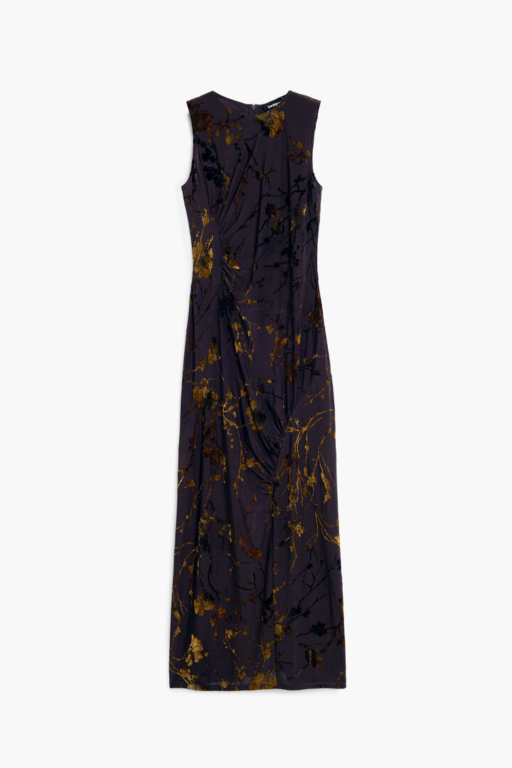 Vestido midi flocado