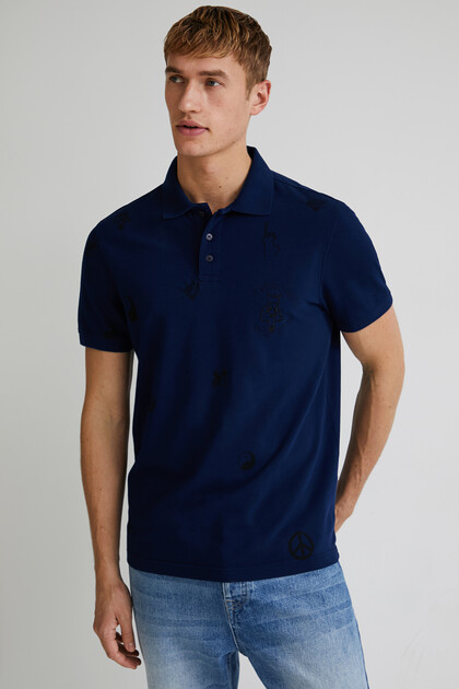 Short-sleeve "Everything will flow" polo shirt
