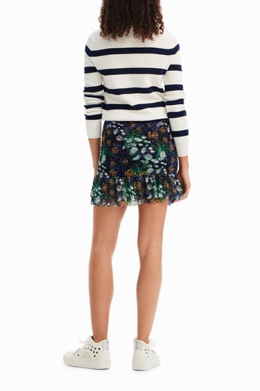 Slim floral mini skirt | Desigual