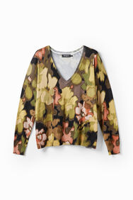 Jersei en V oversize camuflatge | Desigual