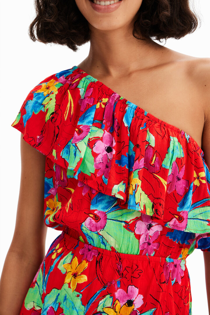 Tropical asymmetric short dress | Desigual
