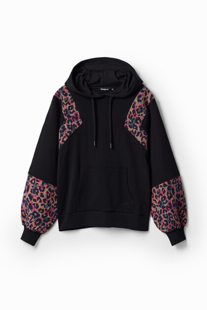 Leopard jacquard hoodie