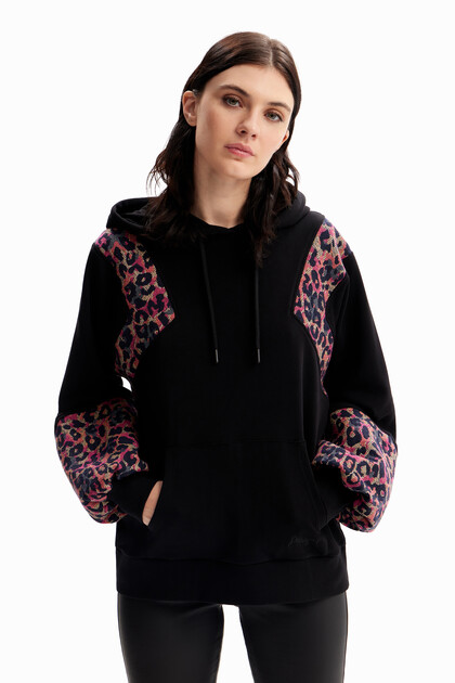 Leopard jacquard hoodie