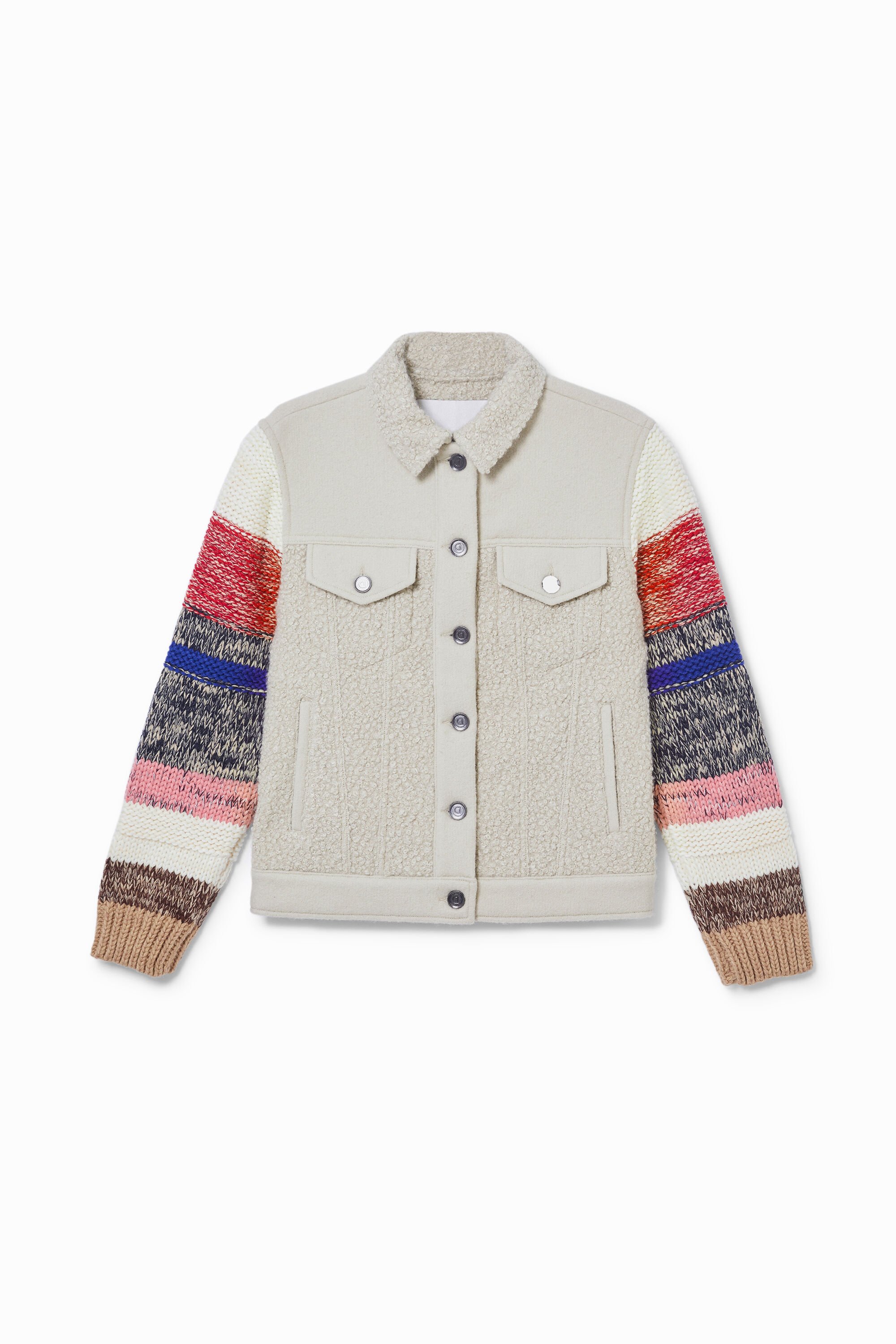 Trucker-Jacke aus zwei Materialien