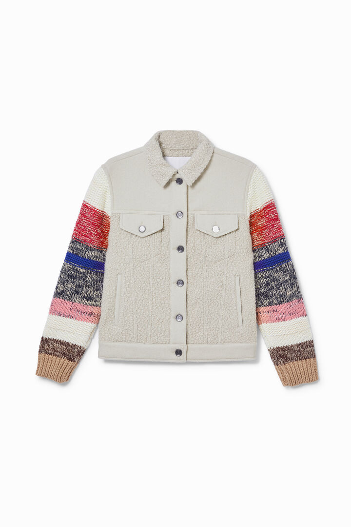 Bimaterial trucker jacket
