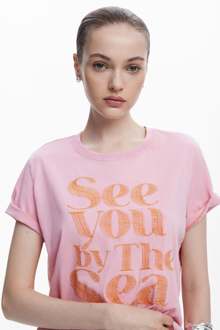 Pink message T-shirt | Desigual
